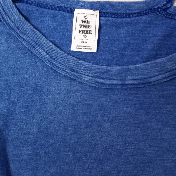 FREE PEOPLE We The Free Alex Tee Blue Lagoon NWOT Size XS - Picture 3 of 11